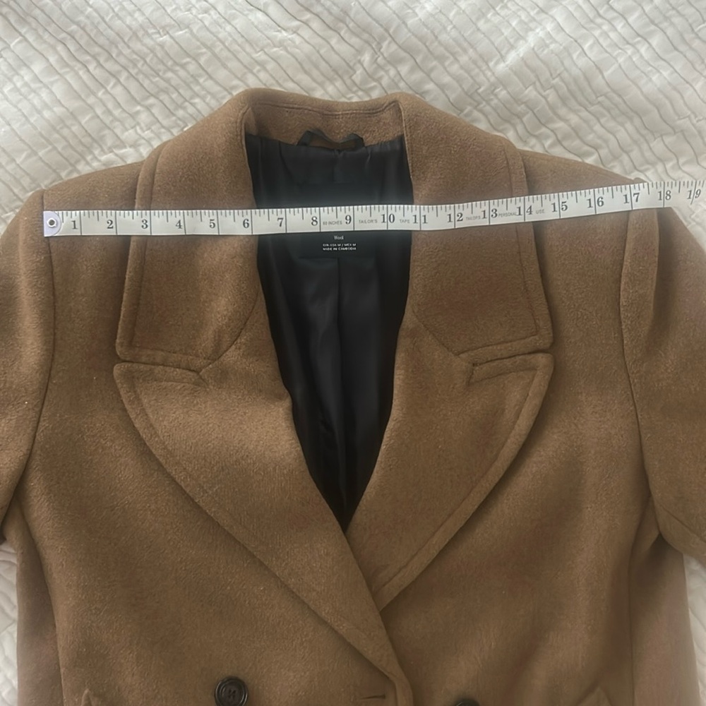 Mango NWOT Double-breasted wool coat in Ochre - Picture 13 of 15